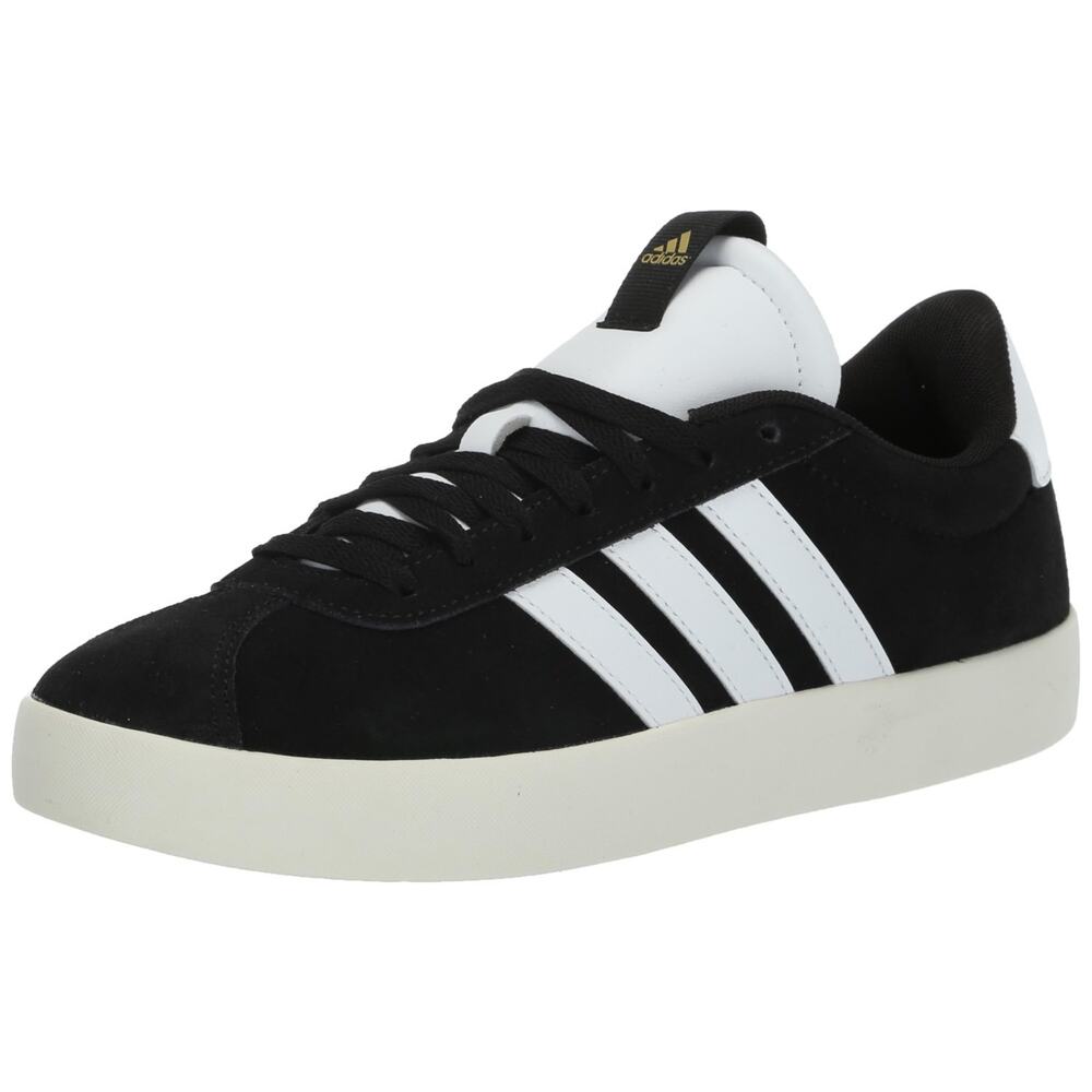 Adidas Womens VL Court 3 Sneaker Black White Gold Metallic Size 9.5 Casual Shoe